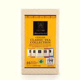 Ceylonzon Variety Pack of 5 Flavor Premium Ceylon Tea Classic Taste 5 Tea Bags of Each Flavor, Cinnamon, Ginger, Chai, English Breakfast and Earl Grey