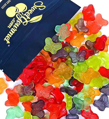 SweetGourmet Mini Butterflies Gummy, Assorted Fruit Flavors Candy, Fat Free, Gluten Free, 1.5 Pound Bulk Bag
