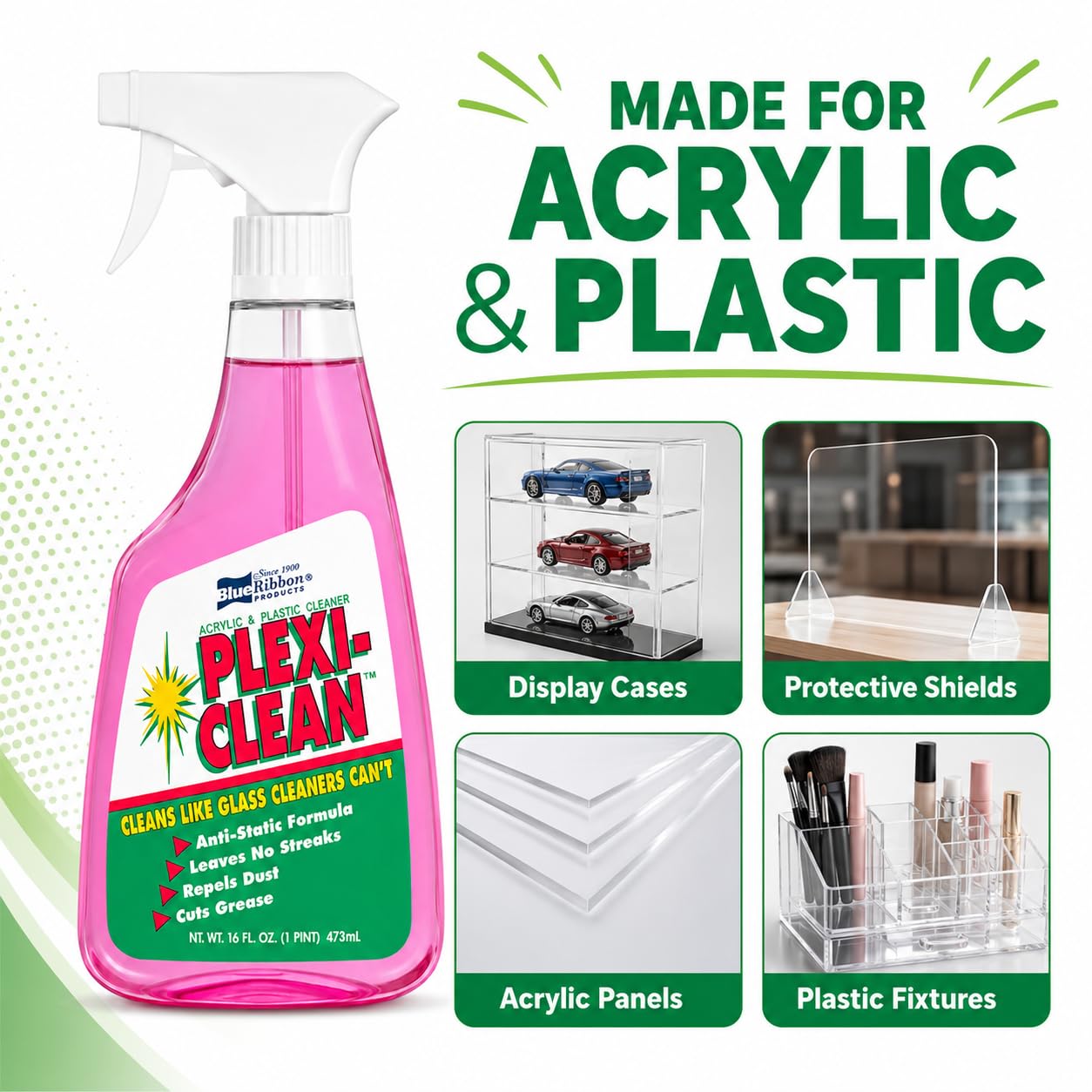 Blue Ribbon Plexi-Clean Acrylic and Plastic Cleaner, 16 fl. oz.