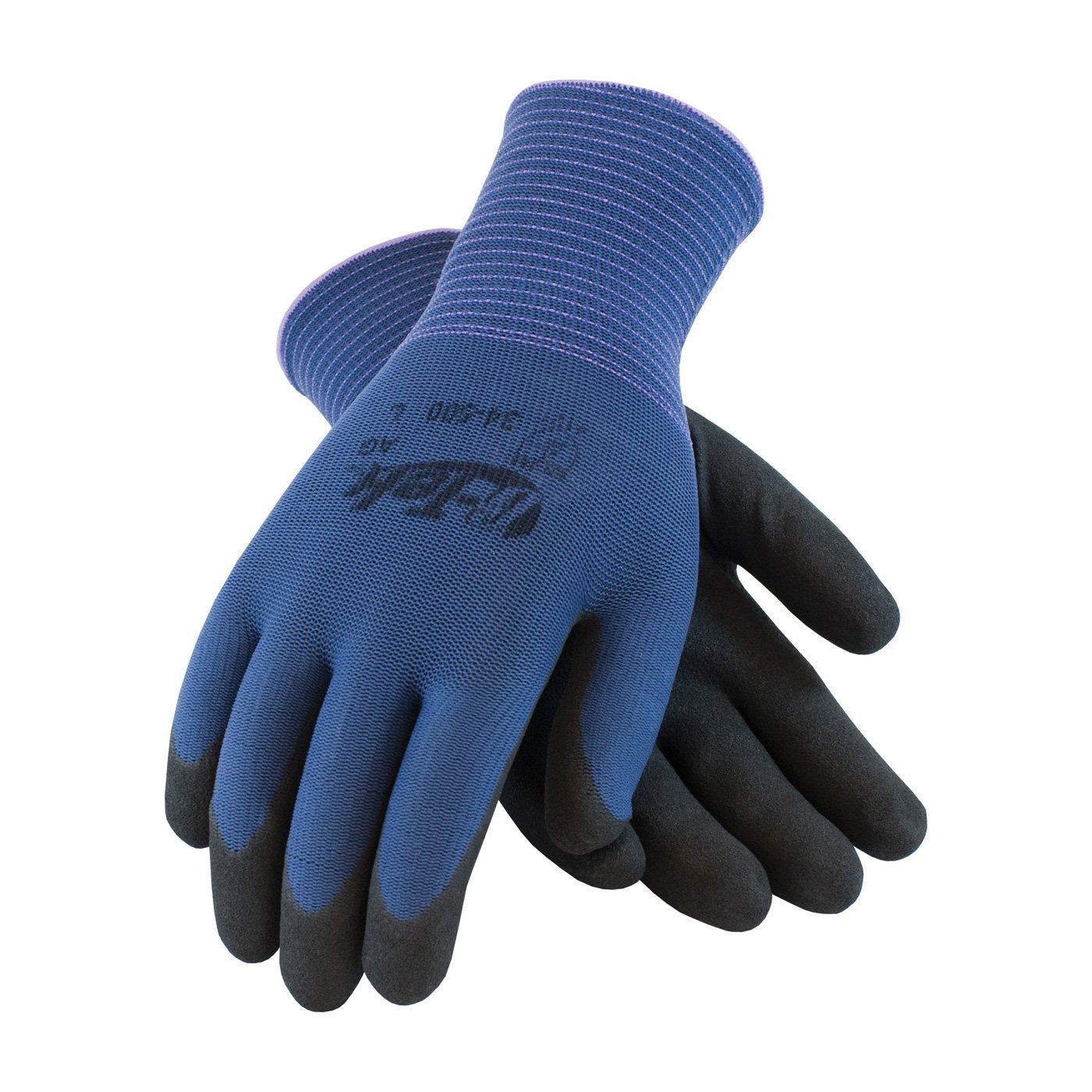 GTek 34-500/M, Seamless Knit Nylon Glove with Nitrile Coated MicroSurface Grip on Palm & Fingers - Touchscreen
