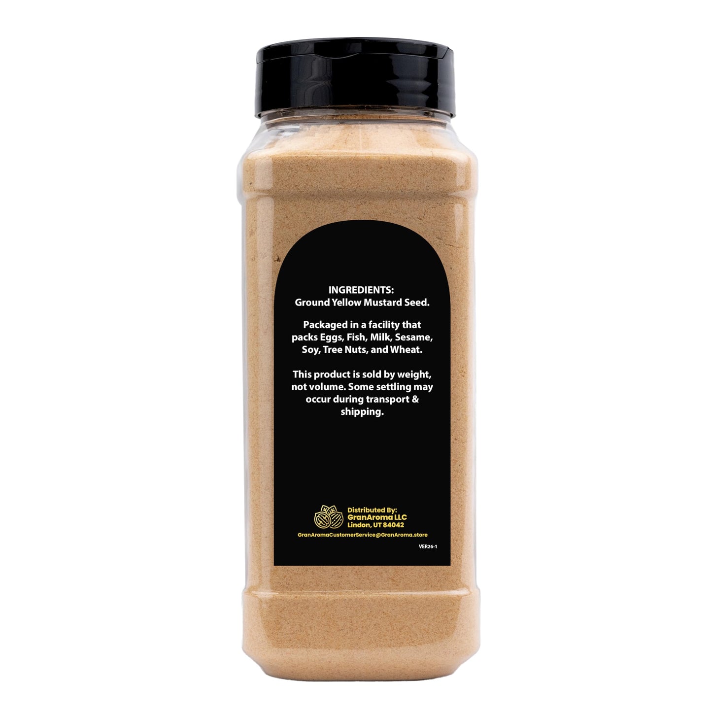 GranAroma Ground Yellow Mustard, Bold, Tangy Flavor for Cooking, Seasoning & Pickling (1.3 Pound)