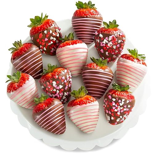 A Gift Inside The Original Love Berries Chocolate Dipped Strawberries Gift - 12 Berries for Mother's Day, Birthday, Thank You