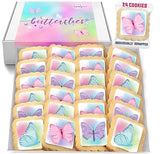 Butterfly Cookies 24 Pack Party Favors Basket Stuffers Decorated | INDIVIDUALLY WRAPPED Butterflies Sugar Cookies | Gift Basket Peanut & Nut Free Bulk