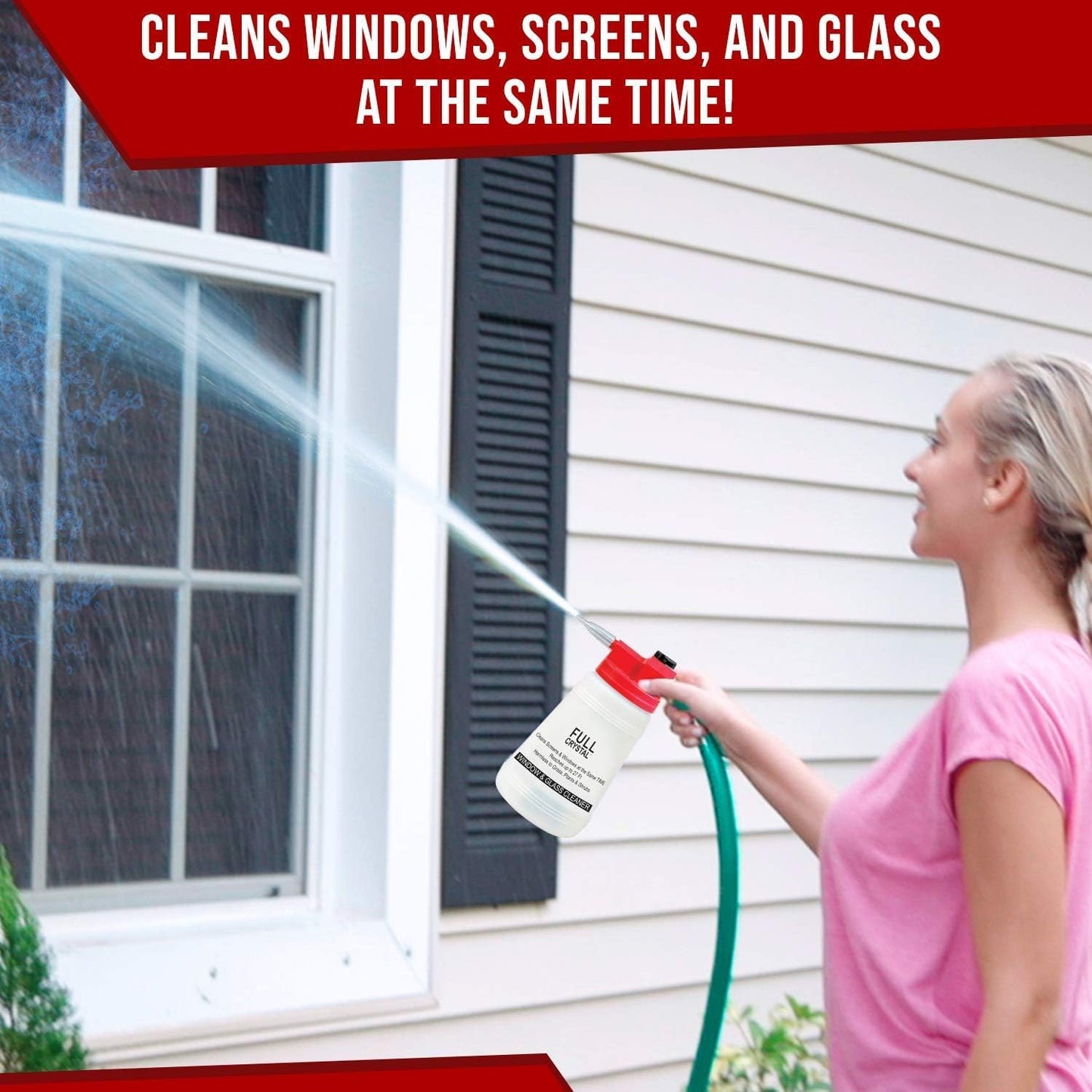 Full Crystal Refill Kit - 1 lb Crystal Powder Exterior Window Cleaner for Glass and Screens, Equivalent to 4 oz Bags Making Up to 640 fl oz Each
