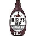 HERSHEY'S Zero Sugar Chocolate Syrup Bottle, 17.5 oz