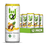 Superior Energy Electrolytes Drink Zero Calories - Energy Drink Zero Sugar - Pineapple Coconut Flavor, 90mg Natural Caffeine - Pack of 12 (12 fl oz