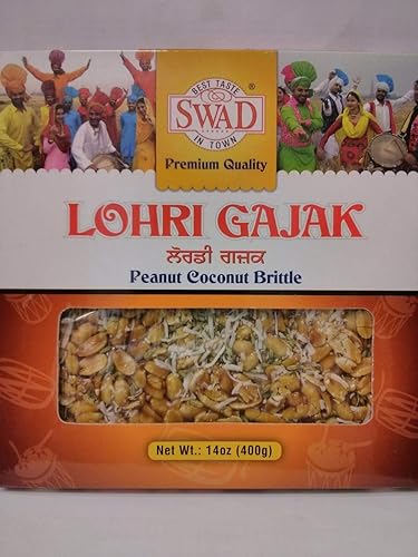 Swad Premium Quality Lohri Gajak (Peanut Coconut Brittle) - 400 Grams/14 Ounce