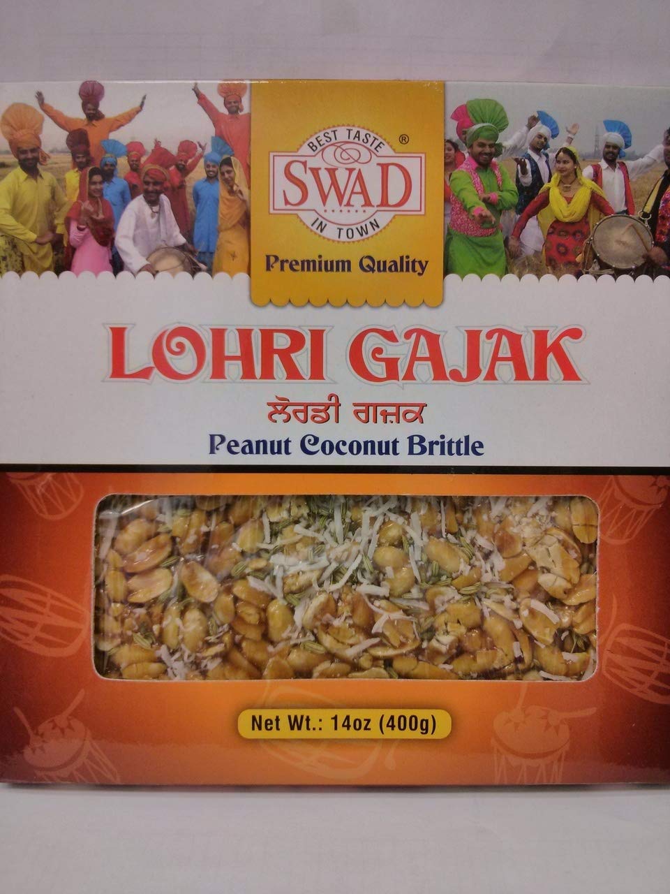 Swad Premium Quality Lohri Gajak (Peanut Coconut Brittle) - 400 Grams/14 Ounce