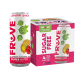 FrUve Super Water | Raspberry Lemon Flavor | 4 Pack 16oz Cans | Healthy Drink | Zero Sugar | Low Calorie Drink | Powerful Antioxidants | Boosts Immune