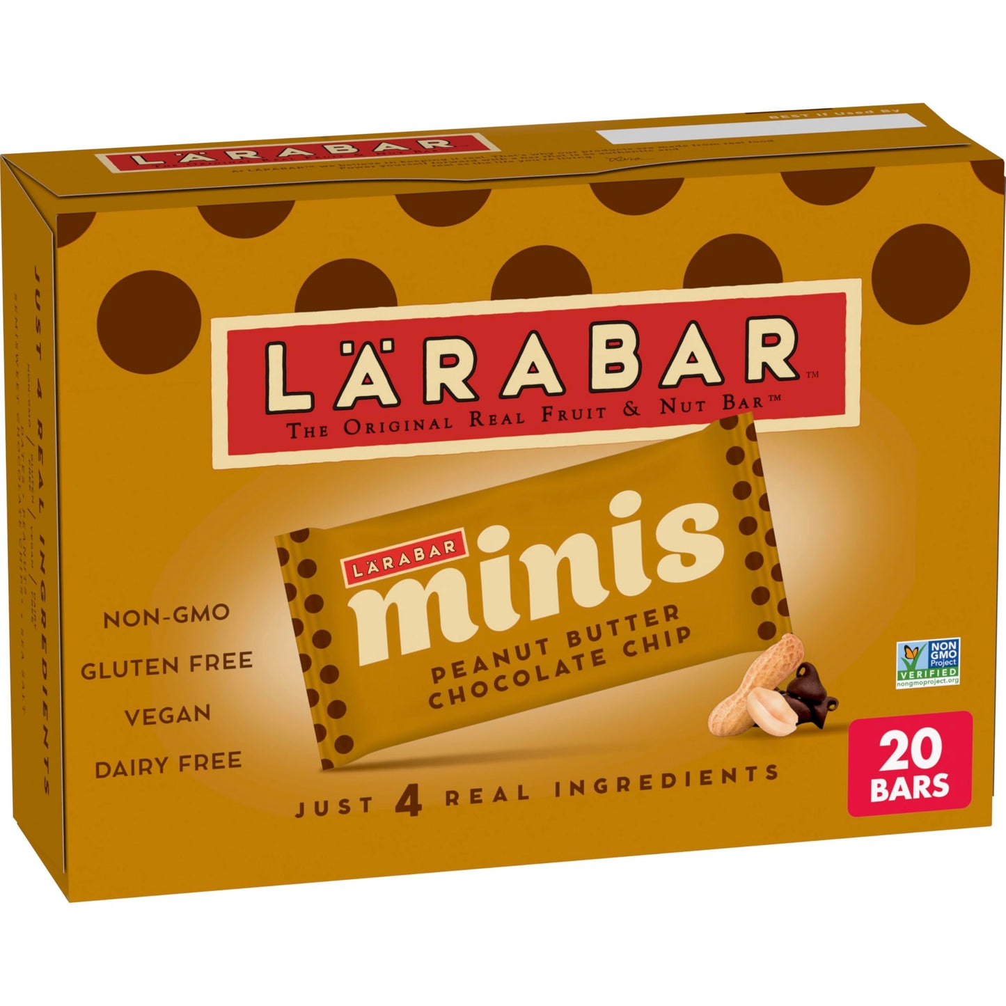 Larabar Minis Peanut Butter Chocolate Chip, Gluten Free Vegan Fruit and Nut Bars, 15.6 oz, 20 Ct