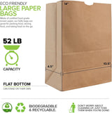 Stock Your Home 52 lb Brown Paper Bags (400 Count) - Bulk Large Grocery Bags for Shopping
