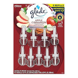 Glade PlugIns Scented Oil Refill, Essential Oil Infused Wall Plug in, 6.39 fl. oz, 9 ct. (Apple Cinnamon)