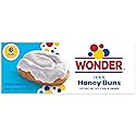 Wonder Iced Honey Buns, Individually Wrapped Iced Pastry Snacks, 12 oz, 6 Count