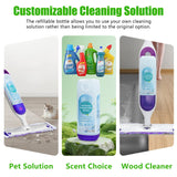 Power Mop Refillable Bottle for Swiffer PowerMop, Empty Reusable Bottle for Power Mop, 26 FL OZ Leak-Proof HDPE Solution Container with 5 Silicone