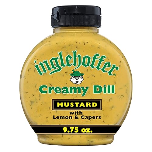 Inglehoffer Creamy Dill Mustard 9.75 oz, Savory Mustard with Dill, Lemon & Capers