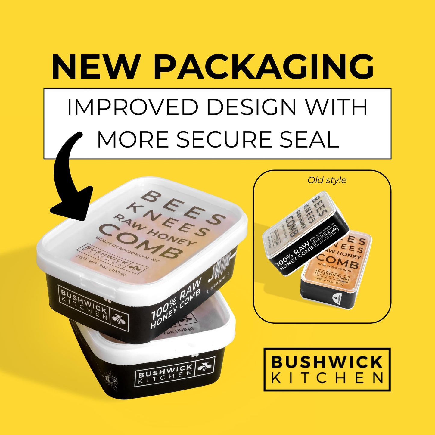 Bees Knees Raw Honeycomb | 100% Edible, All-Natural Gourmet Honeycomb in Double Sealed Packaging | Acacia Honey Comb with Sweet, Light Flavor | Foodie