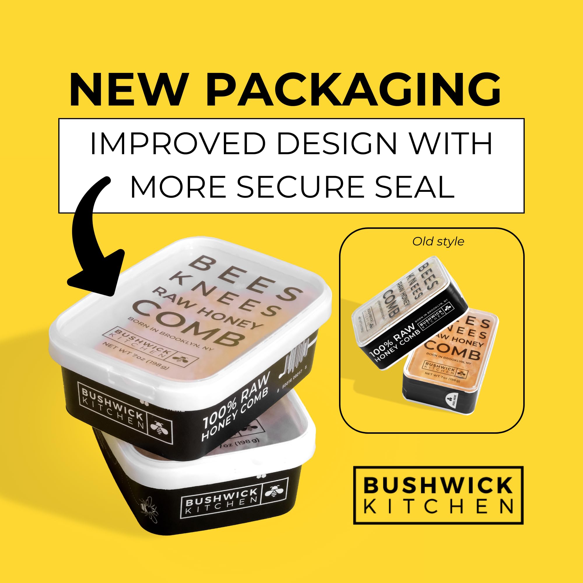 Bees Knees Raw Honeycomb | 100% Edible, All-Natural Gourmet Honeycomb in Double Sealed Packaging | Acacia Honey Comb with Sweet, Light Flavor | Foodie