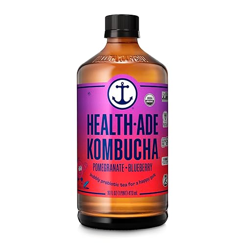 Health-Ade Kombucha Tea Organic Drink, Fermented Tea with Living Probiotics, Detoxifying Acids, Supports Gut Health, Non-GMO, Vegan, Gluten Free, 12