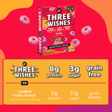 Three Wishes Grain-Free Protein Breakfast Cereal - 8g Protein and 3g Fiber - Healthy, Low-Sugar Breakfast Cereal, Gluten Free, Vegan-Friendly, Non-GMO