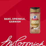 McCormick Finishing Sugar, Chocolate Hazelnut, Rich Hazelnut Flavor, Perfect for Topping Sweets, Hot Beverages & Cocktails, 3.61 oz