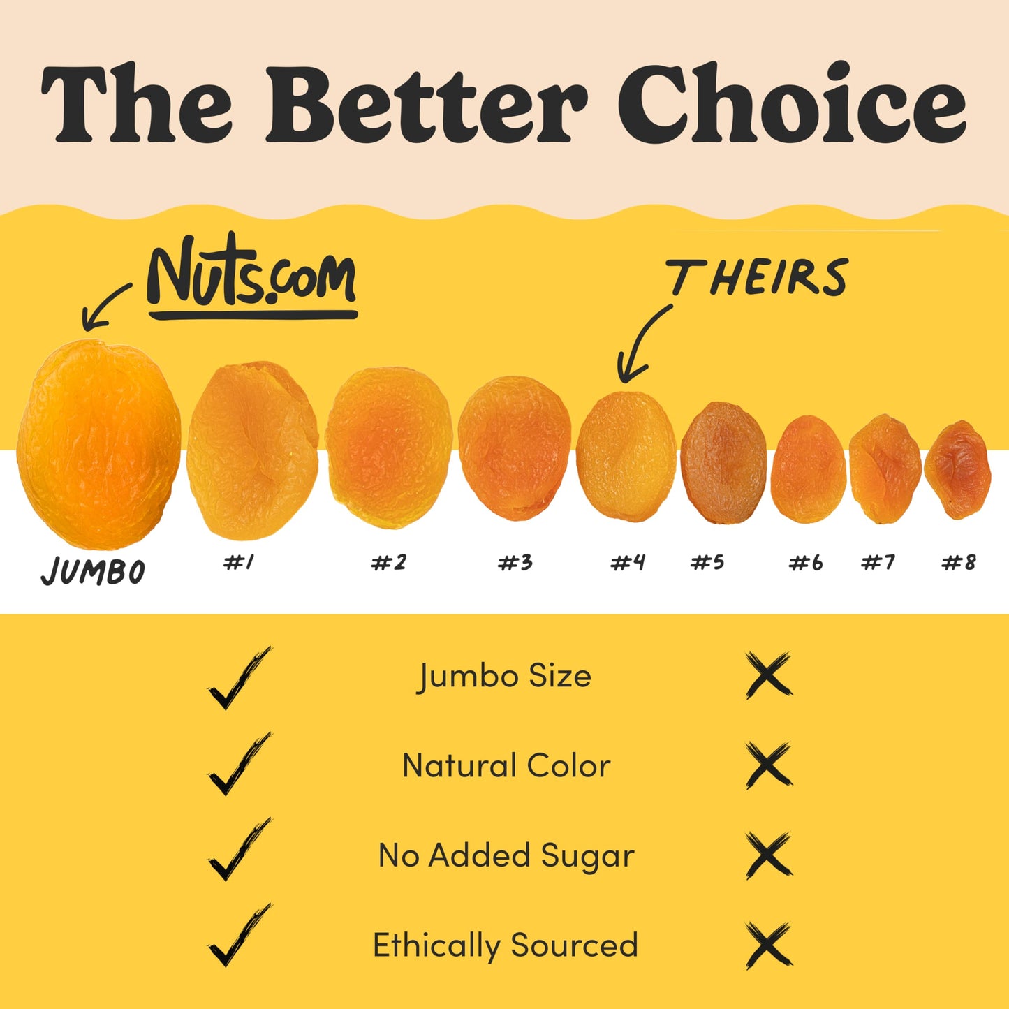 Nuts.com - Dried Apricots - No Sugar Added, Healthy Fruit Snack for Adults & Kids - Naturally Plump & Juicy, Good Source of Potassium & Fiber - Vegan