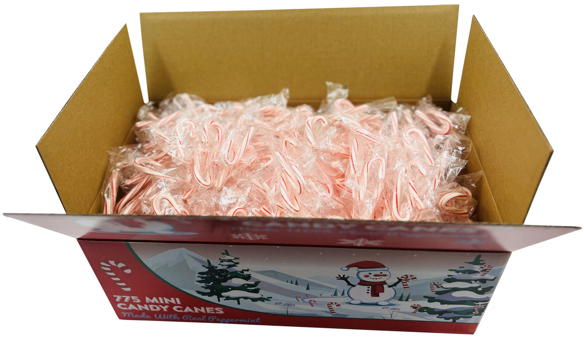 Mini Candy Canes Red & White Made WITH REAL PEPPERMINT - BULK PACK 775 Bulk Mini CANDY CANES - Holiday Candy for Christmas, Santa Parade
