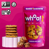Whoa Dough Ready to Bake Cookie Dough Chocolate Chip - Certified Non-GMO, Kosher, Gluten Free - Plant-Based Snack Dough Made with Real Ingredients - 6 Pack