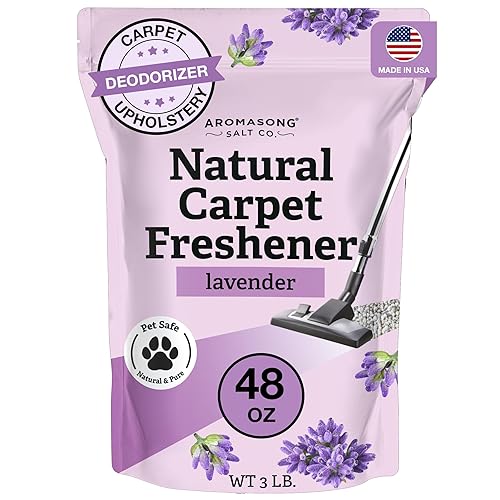 Aromasong Carpet Deodorizer Powder- 100% Natural Lavender Carpet Freshener - Safe For Pets - Upholstery Deodorizer - Effective Pet Odor Eliminator