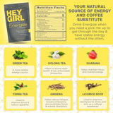 Hey Girl Energize Tea - Herbal Energy Tea Blend with Yerba Mate, Oolong, Ginger, & Green Tea - Morning Boost Coffee Alternative - Caffeinated Tea Bags