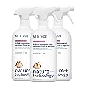 ATTITUDE Fruit & Vegetable Wash, Unscented Food-Safe Produce Wash to Remove Dirt, Wax & Residue, Vegan Plant-Based Produce Cleaner, 27.1 Fl Oz (Pack