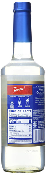 Torani Sugar Free White Chocolate Syrup with Splenda, 750 ml