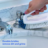 Unger Multi-Purpose Counter and Fixture Scrub Brush, Non-Slip Small Household Cleaning Supplies, Removes Dirt and Grime from Bathroom Sinks, Kitchen