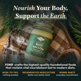 FOND Regenerative Grass-fed Beef Tallow (14 Ounce (Pack of 1), Rosemary & Pink Peppercorn)