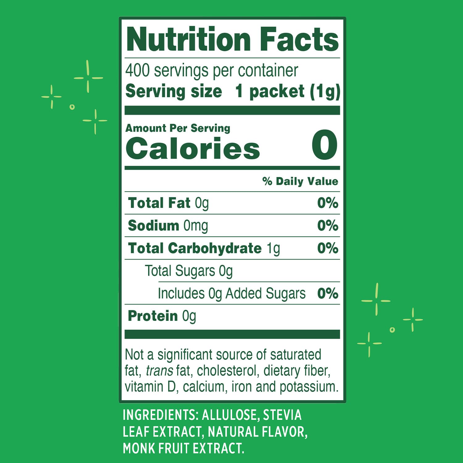 Whole Earth Stevia & Monk Fruit with Allulose Sweetener Packets, 400 Count Pouch, Zero Calorie, Keto-Friendly