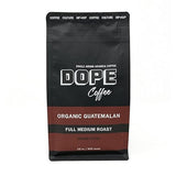 Dope Coffee Ground Coffee Organic Guatemalan Full Medium Roast, 100% Organic Fair Trade, 100% Arabica Coffee, 12oz