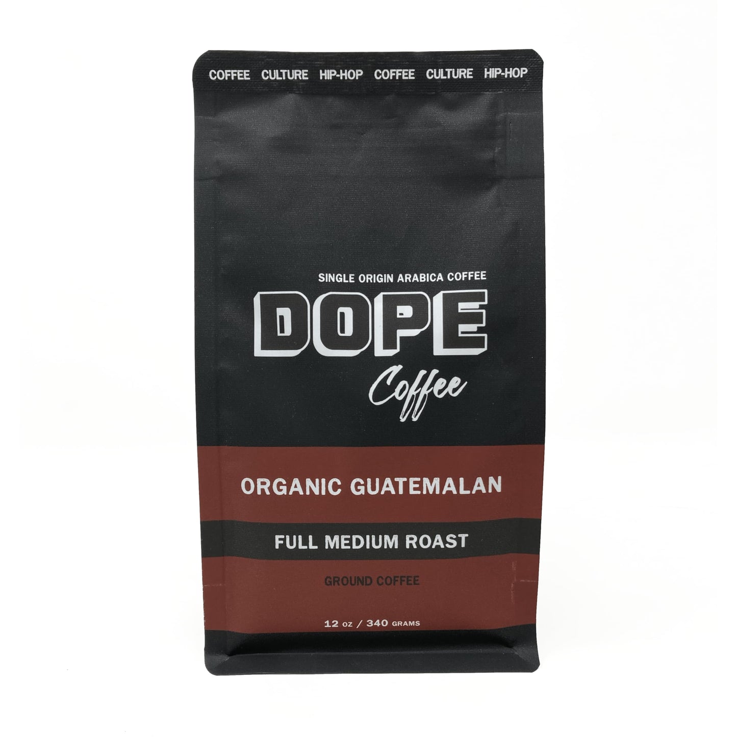 Dope Coffee Ground Coffee Organic Guatemalan Full Medium Roast, 100% Organic Fair Trade, 100% Arabica Coffee, 12oz