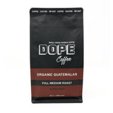 Dope Coffee Ground Coffee Organic Guatemalan Full Medium Roast, 100% Organic Fair Trade, 100% Arabica Coffee, 12oz