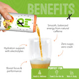 Superior Energy Electrolytes Drink Zero Calories - Energy Drink Zero Sugar - Mango Ginger Flavor, 90mg Natural Caffeine - Pack of 12 (12 fl oz each)