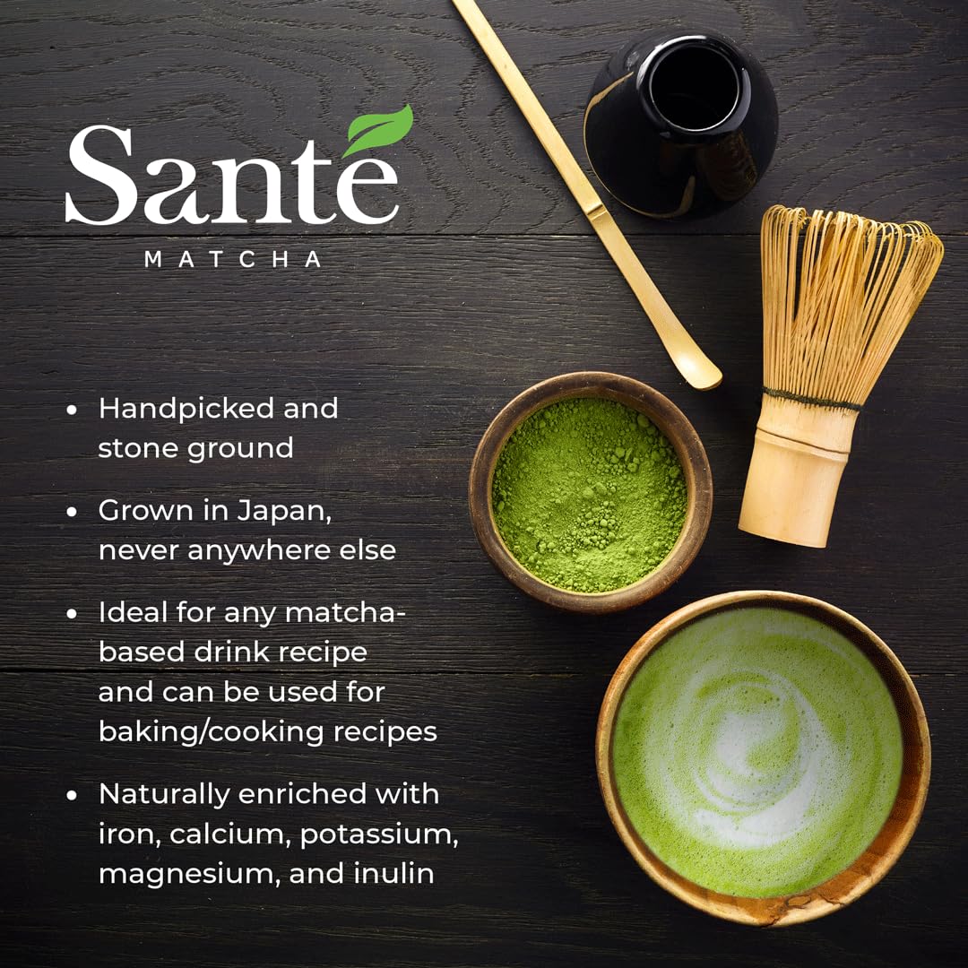 Santé Matcha: Sweet Matcha - Ceremonial Grade Japanese Matcha + Organic Agave Powder- From The Aichi Prefecture Region & First Harvest - Matcha Powder