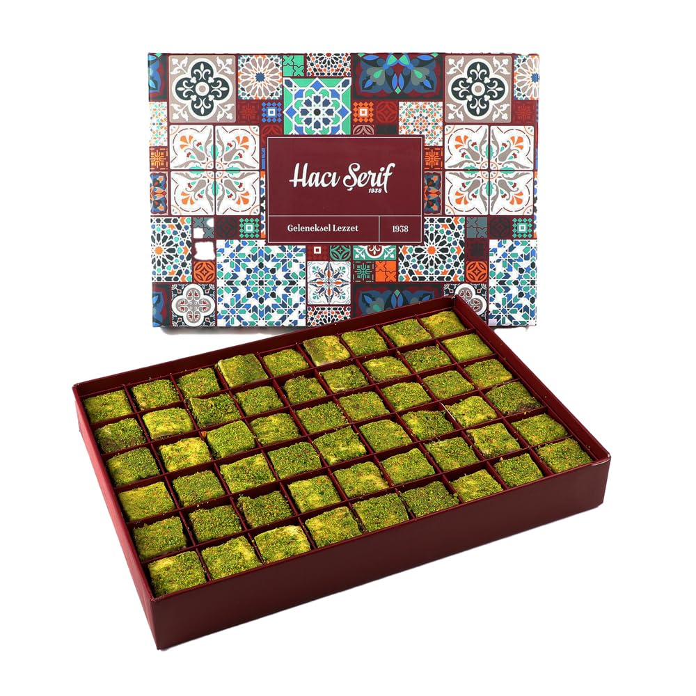Pistachio-Filled Turkish Delight with Chocolate Coating | Gourmet Bohça Lokum | Authentic Turkish Sweets Gift Box, 26.5 oz