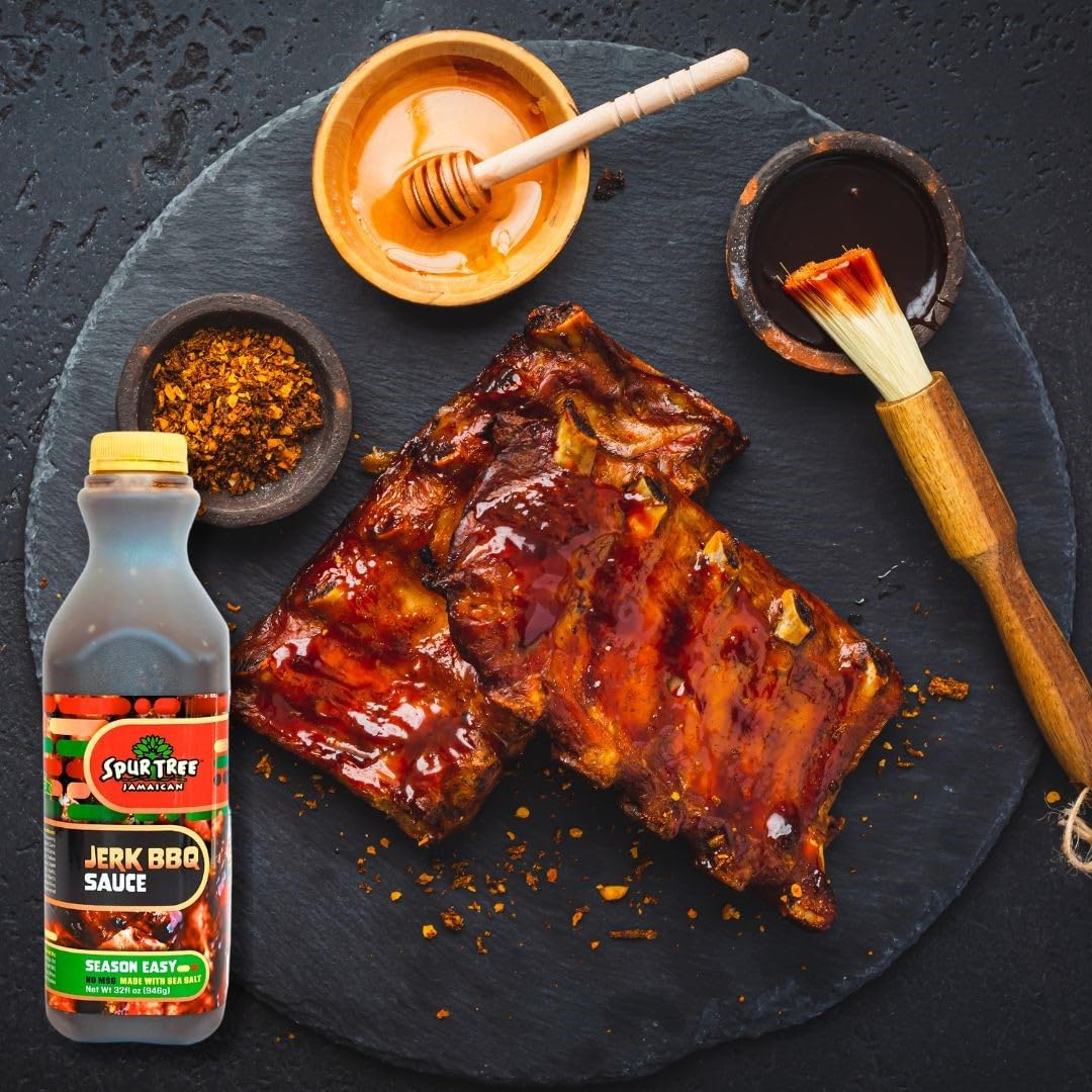 Spur Tree Jerk BBQ Sauce - Authentic Jamaican BBQ Seasoning to Spice Up Your Life - BBQ Rub with All-Natural Ingredients - Smoky BBQ Sauce to Bring