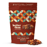 Better Than Provisions 5 Nut Grain-Free Granola, Keto Food, Pack of Cacao Cayenne Goji, with Almonds, Macadamia Nuts, Walnuts, Hazelnuts, Pecans