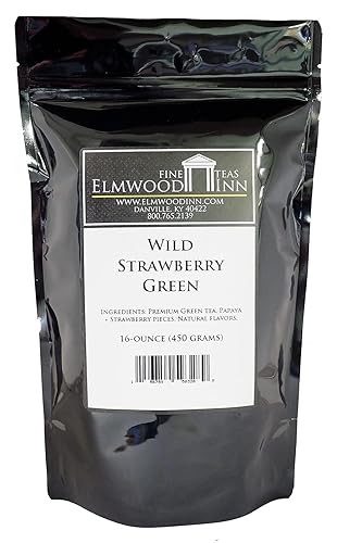 Elmwood Inn Fine Teas, Wild Strawberry Green Tea, 16-Ounce Pounches