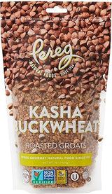 Pereg Roasted Buckwheat (16 Oz) - 100% Natural Buckwheat Groats - Gluten Free & Non GMO - Kasha Hulled Buckwheat Groats - Wheat & Rice Alternative - Made in USA - Resealable Packing