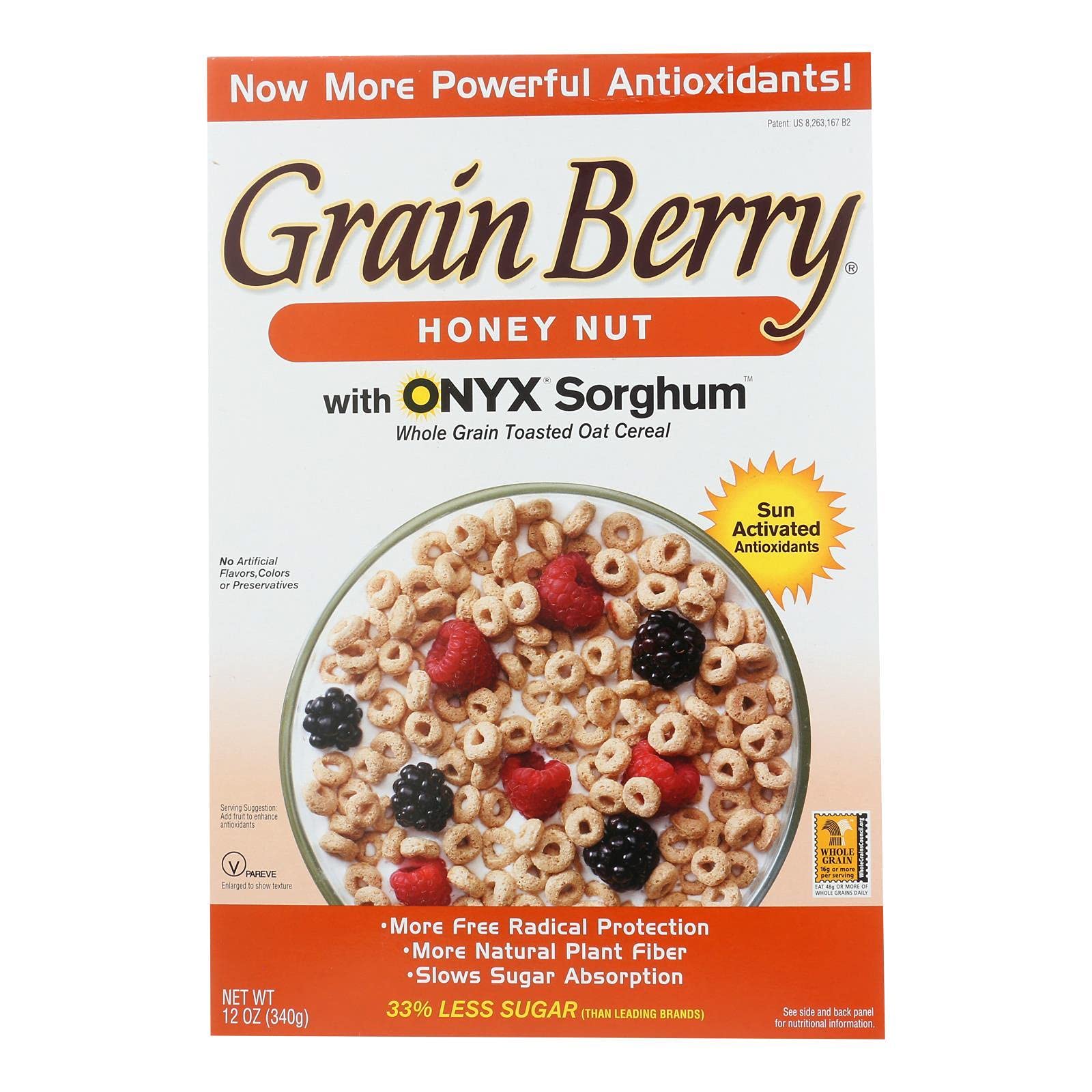 Grain Berry Whole Grain HONEY NUT Toasted Oats Cereal, with Antioxidants, 12 oz box (3 Pack), by Silver Palate3