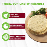 WiO SmartFoods™ 7.5" Pizza Crusts, Low-Carb, 12-Count., Protein-Rich Pizza Dough, Keto-Friendly, Fat-Free, Delicious Fresh Flatbread for Homemade