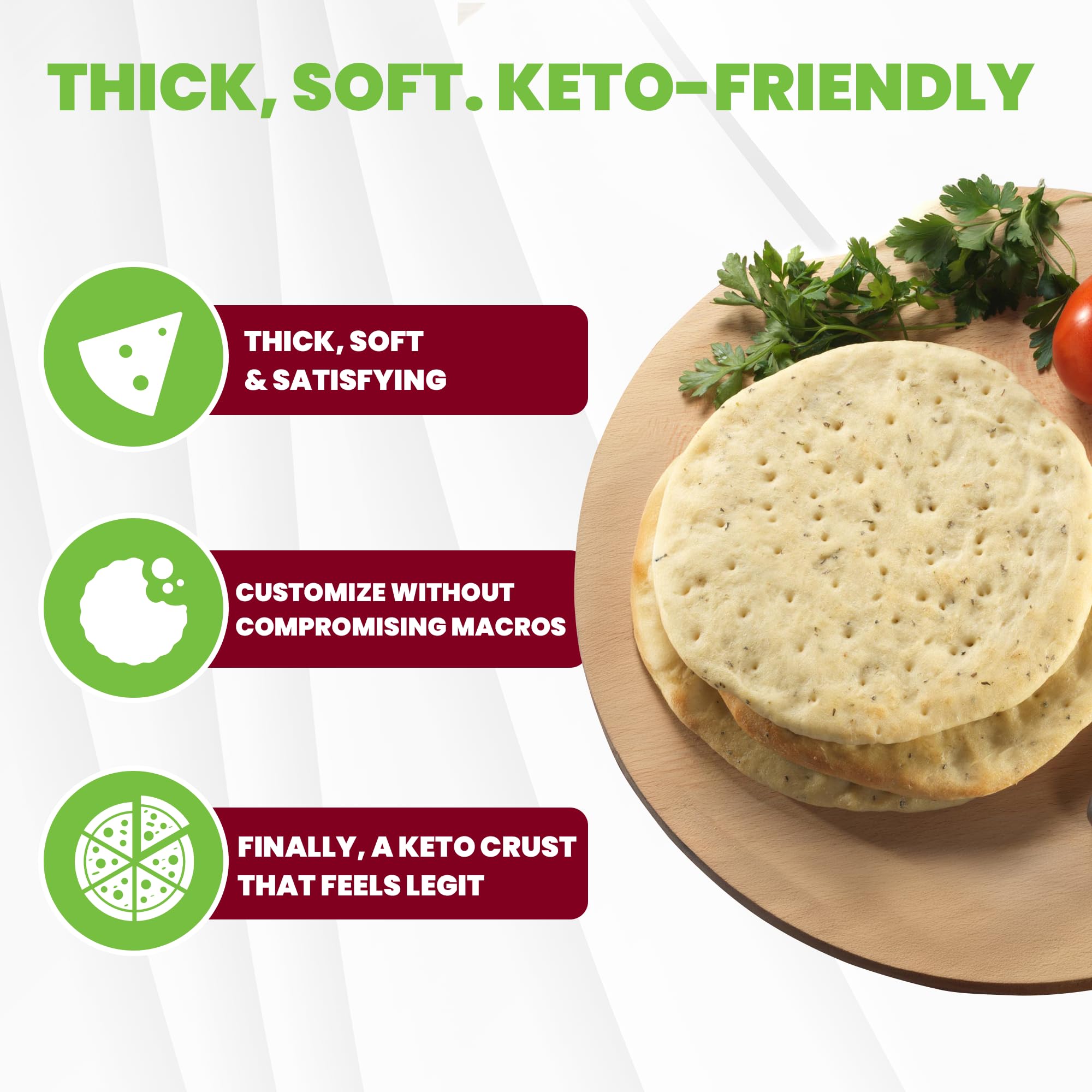WiO SmartFoods™ 7.5" Pizza Crusts, Low-Carb, 12-Count., Protein-Rich Pizza Dough, Keto-Friendly, Fat-Free, Delicious Fresh Flatbread for Homemade