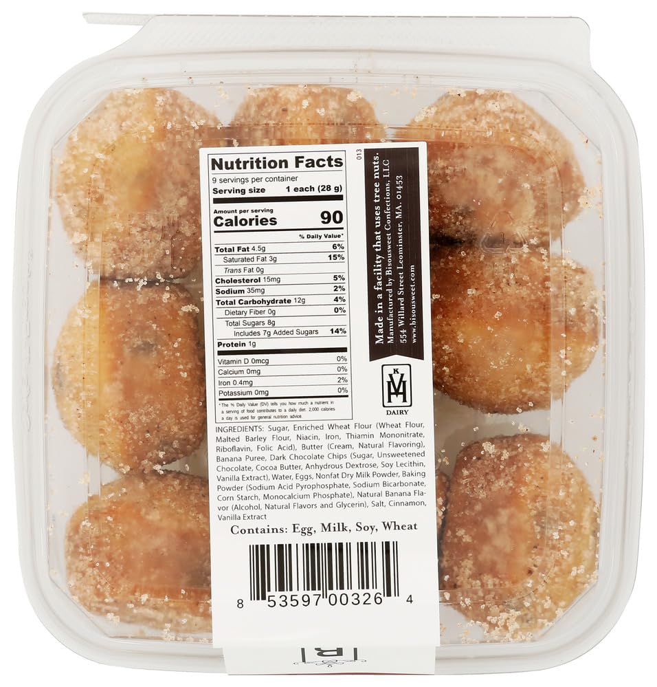Bisousweet Confections Doughnut Muffin Banana Chocolate Chip, 9 Ounce