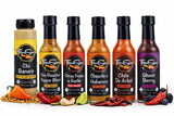 Hot Sauce Bundel by Fresco Sauce 6 Pack- Chi banero Spicy Yellow Mustard - Fire Roasted Pepper Blend made with Jalapeno - Serrano - Citrus Fresno made