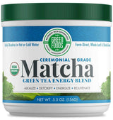 Green Foods Organic Matcha Green Tea Powder - Antioxidants and Energy - 2 pack of 5.5oz, 11 Oz total with 60 Servings + stress ball